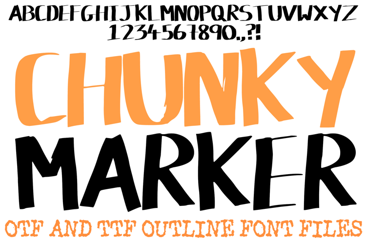 Chunky Marker Font Pen Hand Written Ink Type Lettering OTF