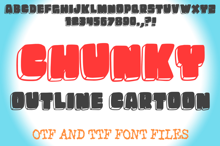 Chunky Outline Cartoon 3D Hand Drawn Lettering ABC Font Type