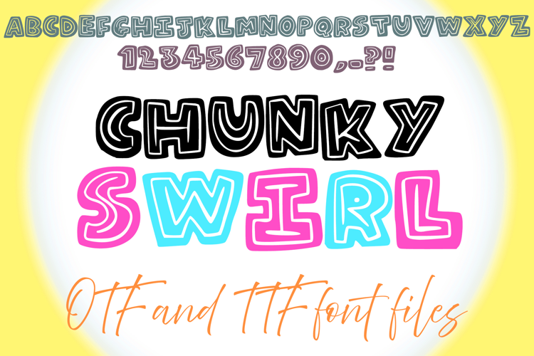 Chunky Swirl Cartoon Typeface OTF Letters Font Alphabet Text