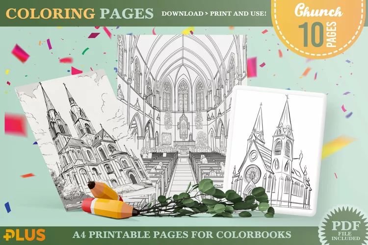 Church Coloring Pages - Printable Religious Coloring Book