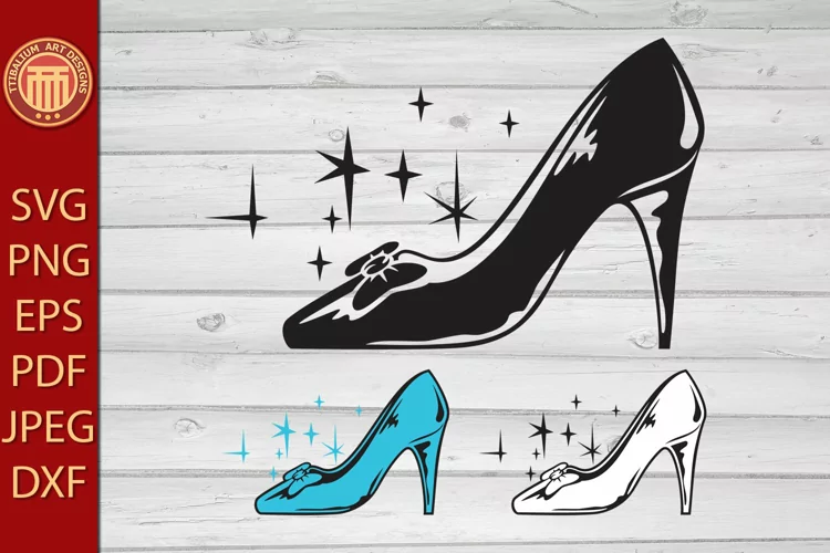 Crystal Cinderella Slipper - eps, jpg, svg, pdf, png files