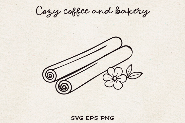 Cinnamon Sticks SVG PNG EPS Hand Drawn Spice Clipart Cozy