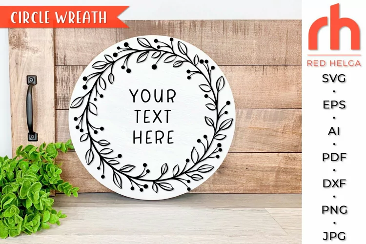 Circle Wreath SVG, Leaves Frame Cut File, Laurel Border DXF