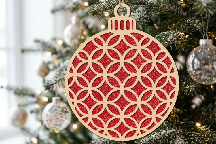 Circles Christmas Bauble Laser Cut SVG Ornament File