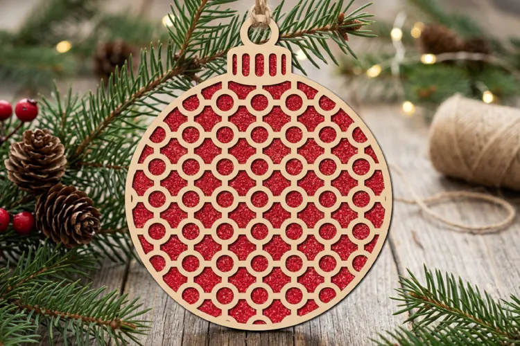 Circles Christmas Bauble SVG Laser Cut Ornament File