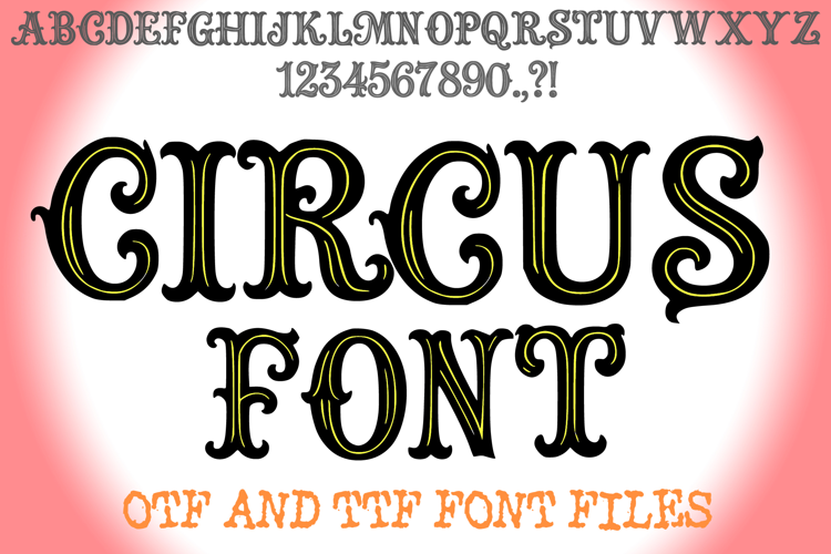Circus Alphabet Lettering ABC Carnival Text Font OTF