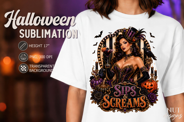 Vintage Halloween Witch Spooky Sips & Screams