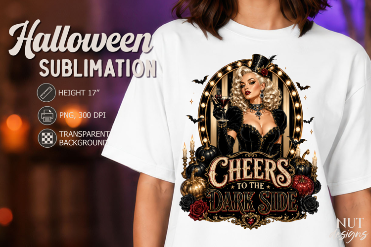 Glamorous Gothic Halloween Witch sublimation