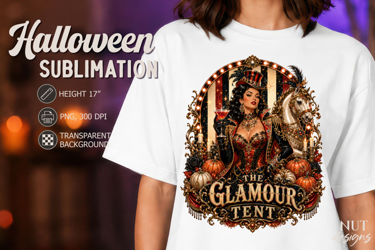 Lady Pinup Circus Glamour Halloween clipart