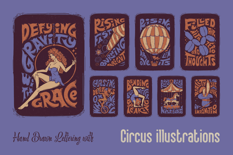 Circus Lettering Illustrations