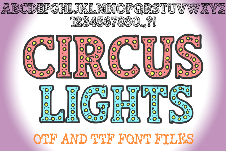 Circus Lights Alphabet Lettering ABC Carnival Text Font OTF by Squeeb Creative