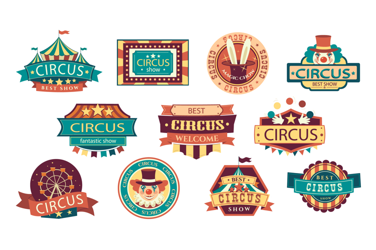 Circus Retro Labels