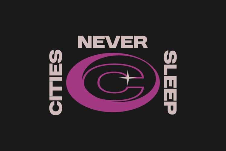Never Cities Sleep Urban Logo Streetwear T-shirt Design