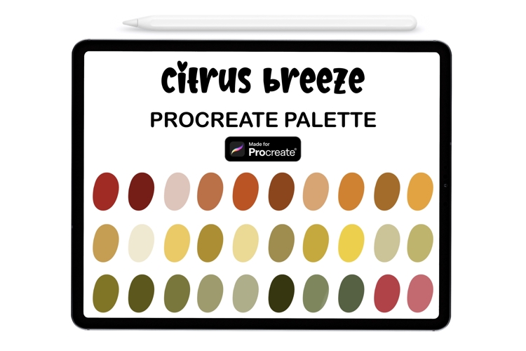 Citrus Breeze Procreate Palette - Procreate Color Palette