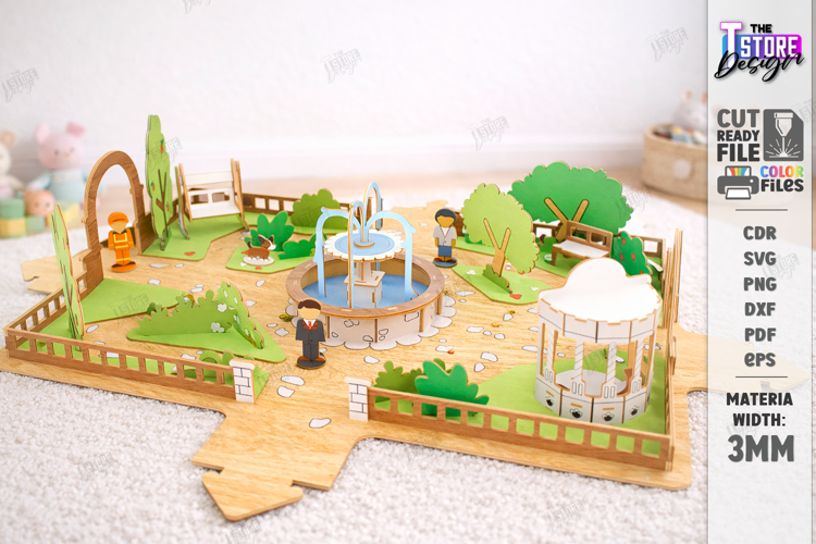 City Square Montessori Play Set Laser Bundle | Wooden Park