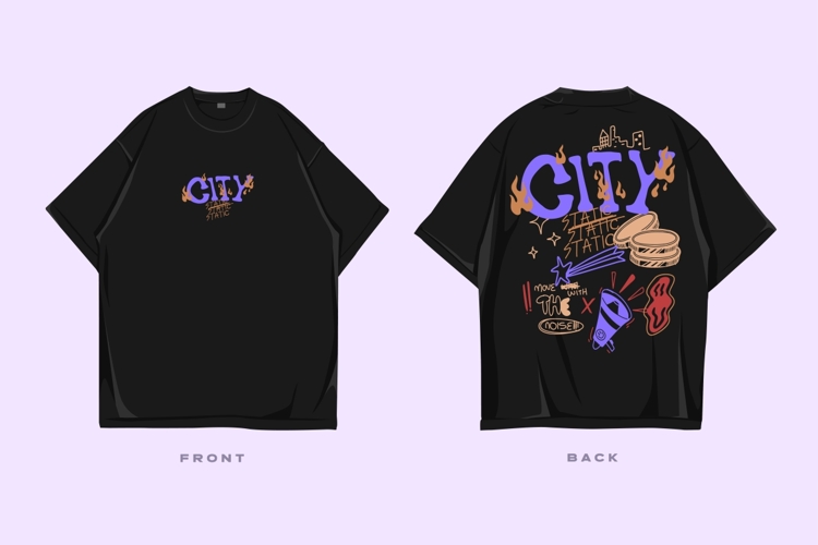 City Static Urban Streetwear Graffiti Graphic T-shirt