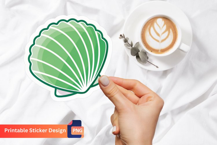 Clam Shell Sticker, Coastal Decor Sticker, Ocean Theme Art
