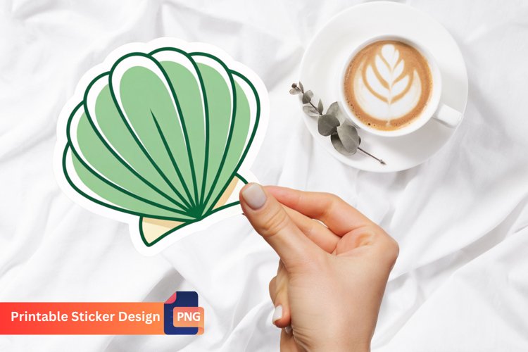Clam Shell Sticker, Coastal Decor Sticker, Ocean Theme Art