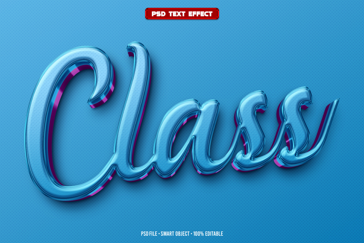 Class 3D editable text effect
