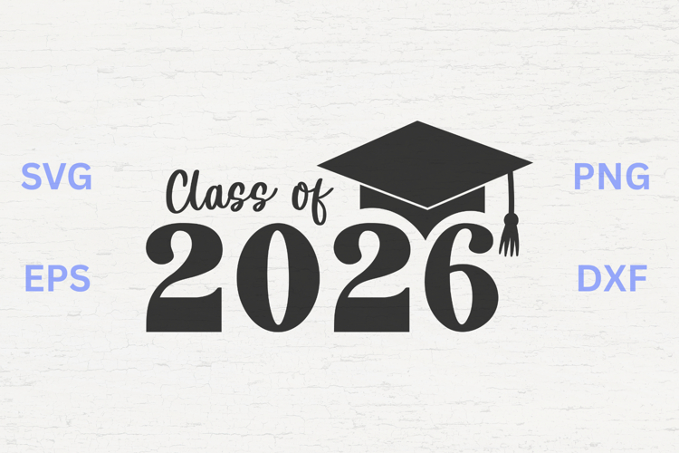Class of 2026 Graduation Cap SVG example image 1