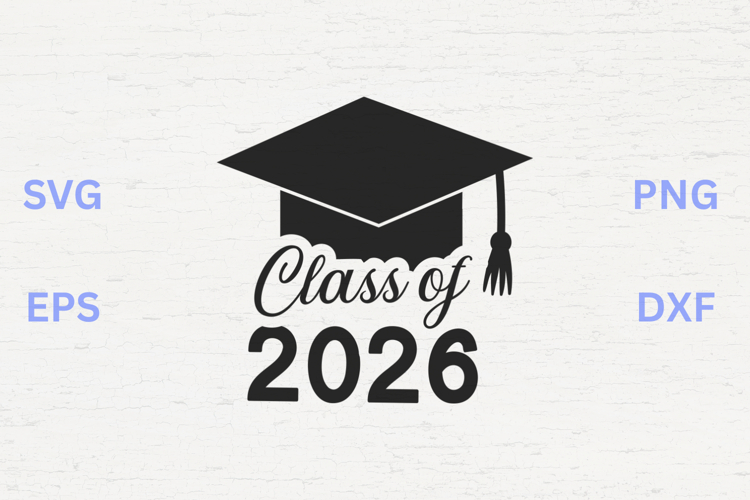 Class of 2026 Graduation Hat SVG example image 1