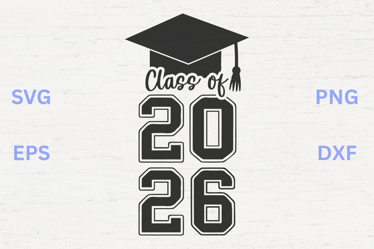 Class of 2026 Graduation cap Sports SVG example image 1