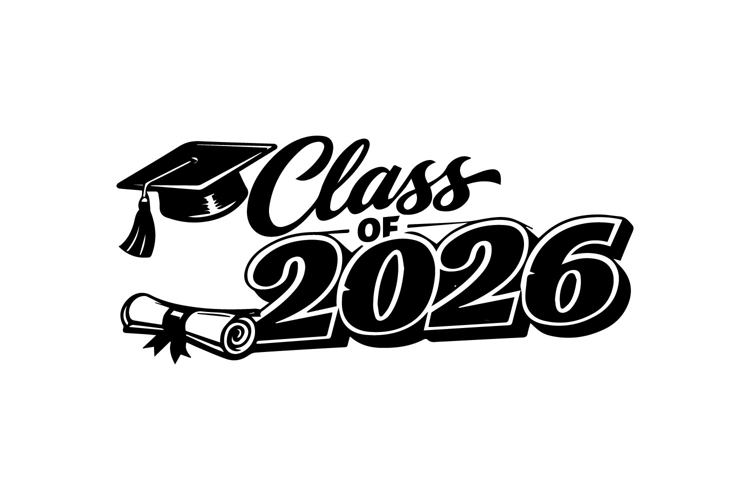 Class of 2026 Minimalist Graduation Lettering Horizontal Des