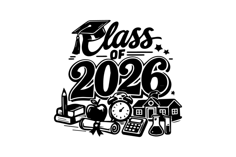 Class of 2026 Modern Vertical Typography Design