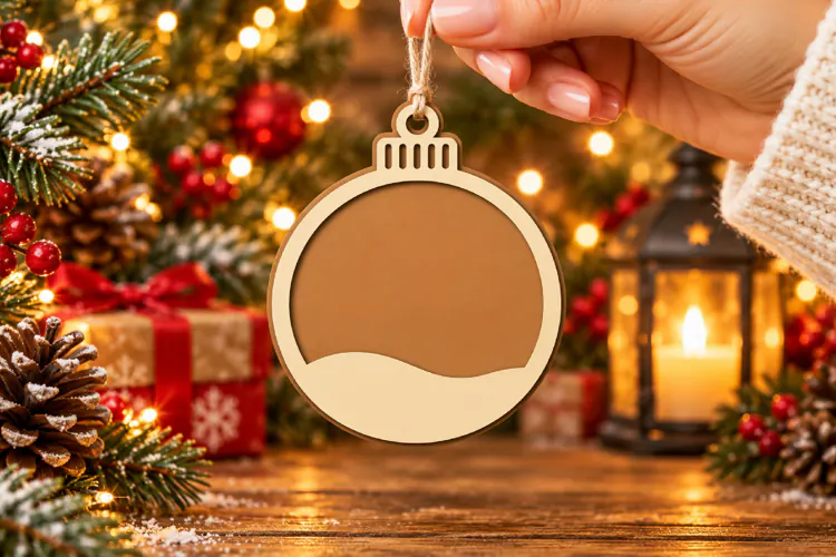 Classic Bauble Ornament SVG, Laser Cut Glowforge File SVG