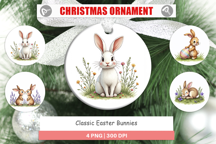 Classic Easter Bunnies Ornament