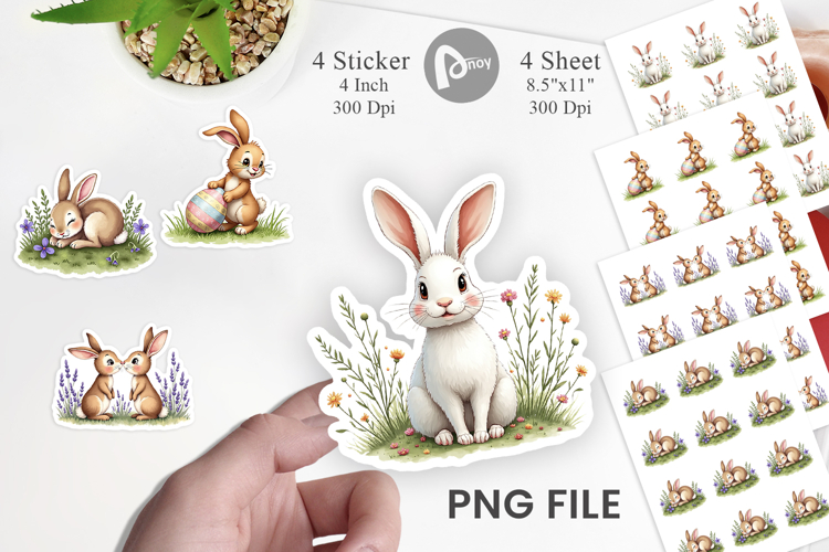 Classic Easter Bunnies Sticker