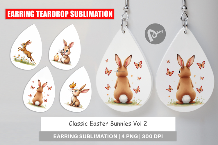 Classic Easter Bunnies Earring