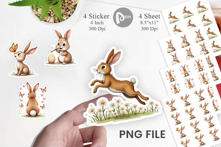 Classic Easter Bunnies Sticker