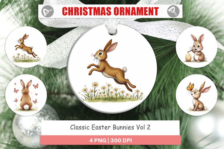 Classic Easter Bunnies Ornament