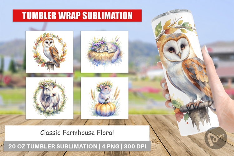 Classic Farmhouse Floral Tumbler