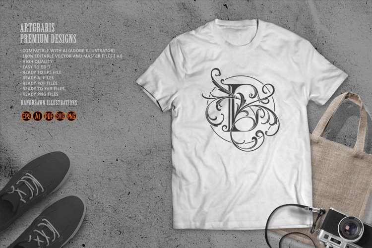 Classic flourish letter E monogram elegant logo monochrome
