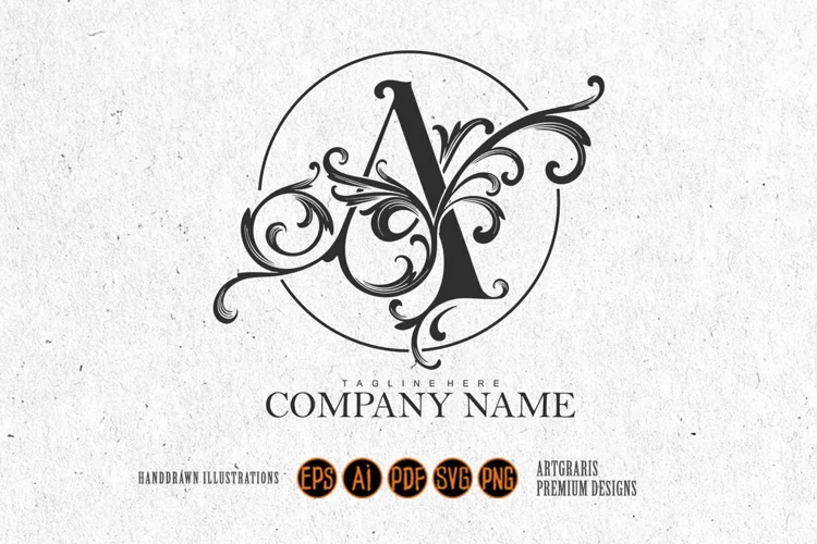 Classic regal letter A vintage flourish monogram