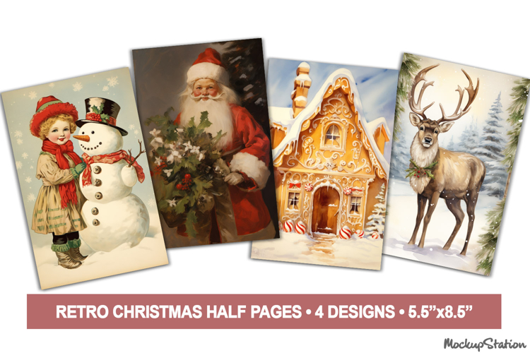 Christmas Junk Journal Pages | Vintage Antique Papers