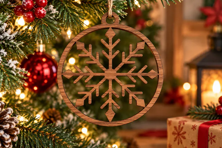 Classic Snowflake Ornament Laser SVG File