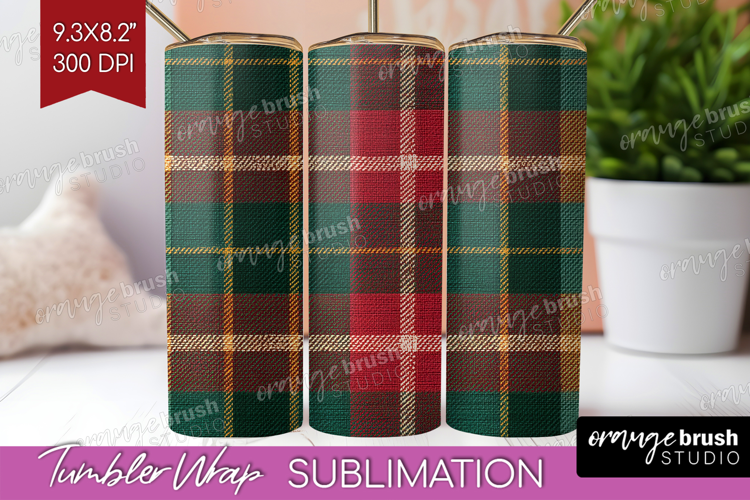 Tartan Plaid Tumbler Wrap - Tartan Pattern Tumbler PNG