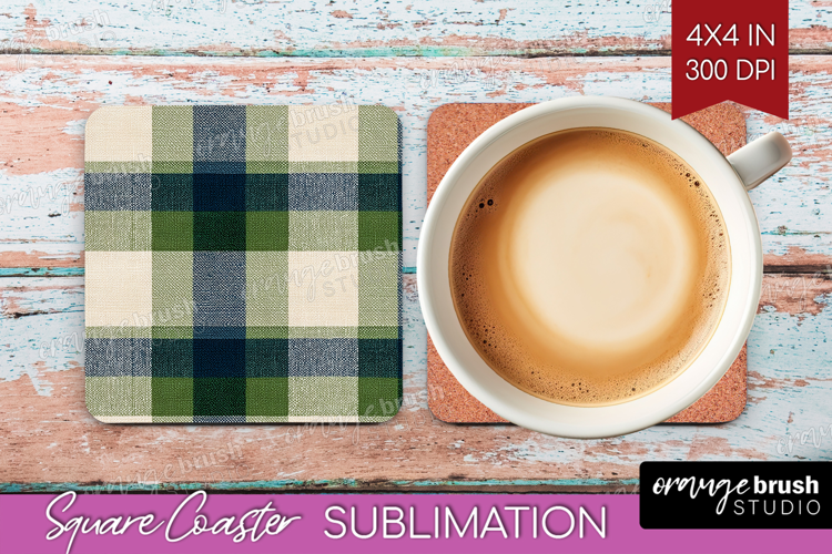 Tartan Plaid Square Coaster - Tartan Pattern Coaster PNG