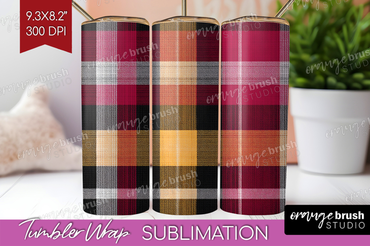 Tartan Plaid Tumbler Wrap - Tartan Pattern Tumbler PNG