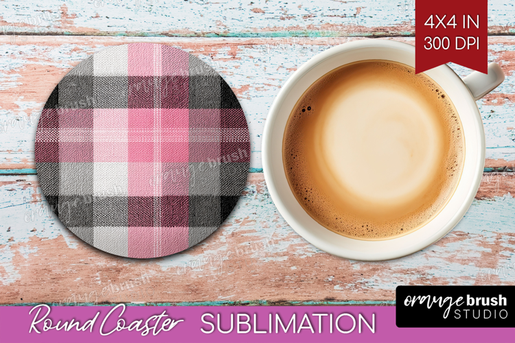Tartan Plaid Round Coaster - Tartan Pattern Coaster PNG