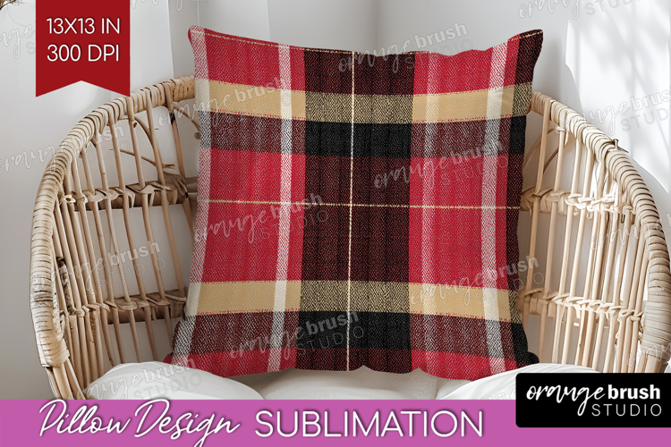 Tartan Plaid Pillow Sublimation - Tartan Pattern Pillow PNG