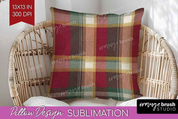 Tartan Plaid Pillow Sublimation - Tartan Pattern Pillow PNG