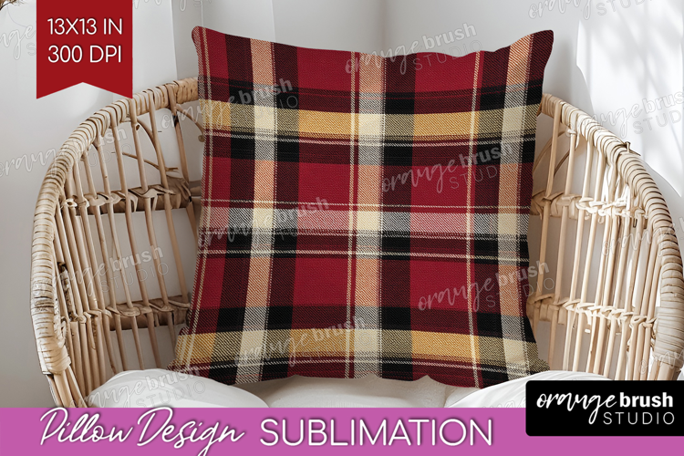 Tartan Plaid Pillow Sublimation - Tartan Pattern Pillow PNG