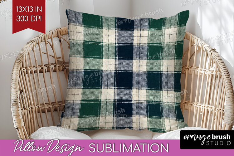 Tartan Plaid Pillow Sublimation - Tartan Pattern Pillow PNG example image 1