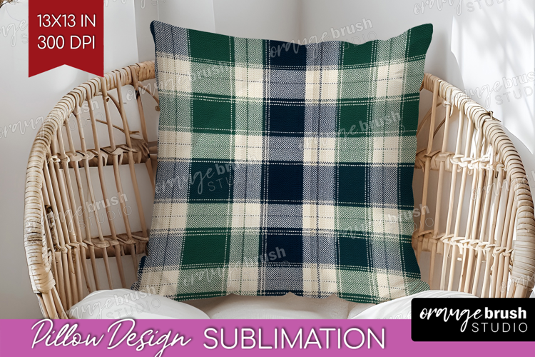 Tartan Plaid Pillow Sublimation - Tartan Pattern Pillow PNG