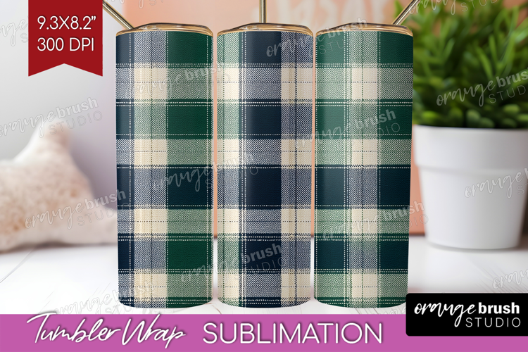 Tartan Plaid Tumbler Wrap - Tartan Pattern Tumbler PNG
