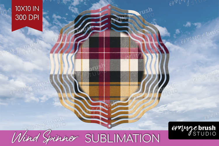 Tartan Plaid Wind Spinner Sublimation PNG - Tartan Pattern